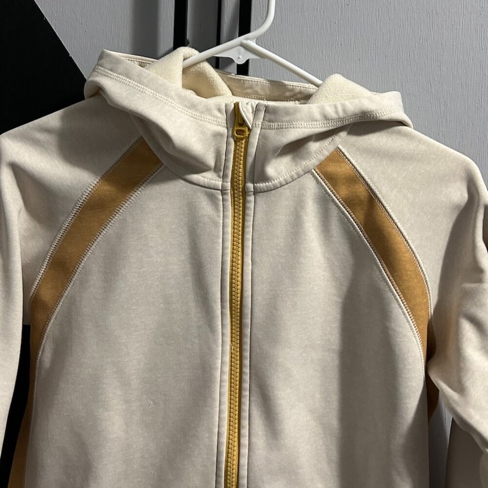 Burton Cream/Mustard Full‎ Zip Fleece-Lined Hoodie Women's Size M - Picture 2 of 12